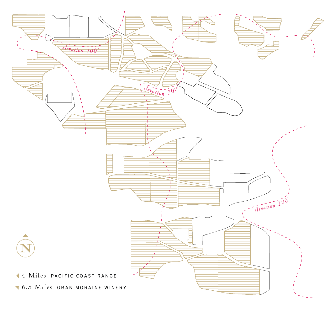 Interactive map of Gran Moraine Pinot Noir Vineyards