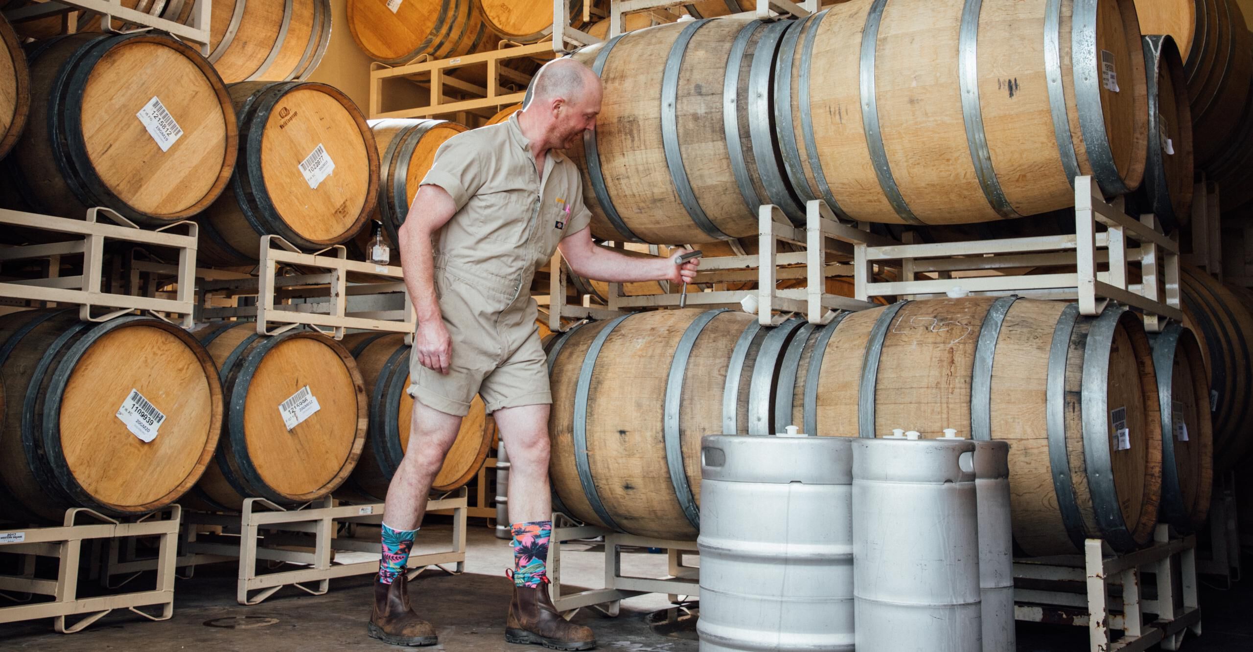 Taking a barrel sample Taking a barrel sample